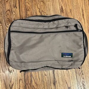 Vintage LL Bean 3 Way Bag Briefcase, Backpack, Messenger Cross Body Bag Tan